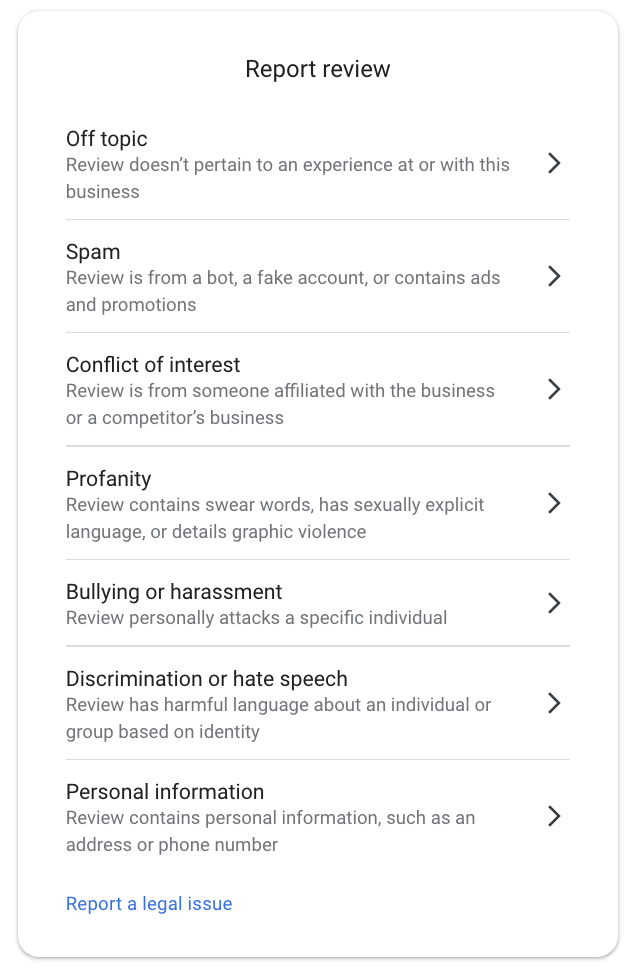 Google Reviews Management Business violations